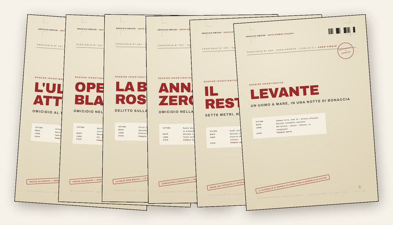 I sei faldoni dell’Archivio completo