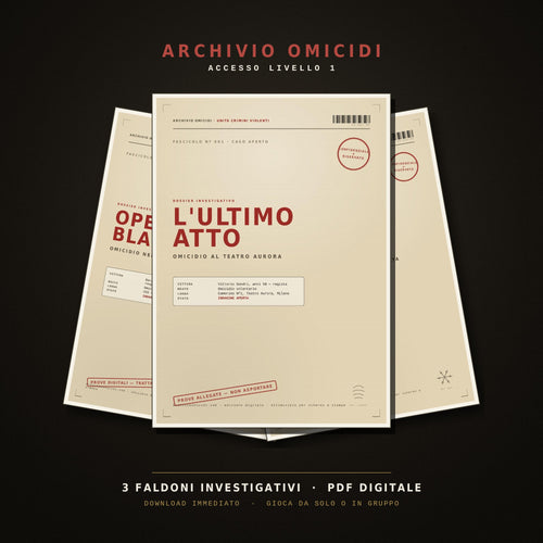 Archivio Omicidi — Livello 1 · tre casi