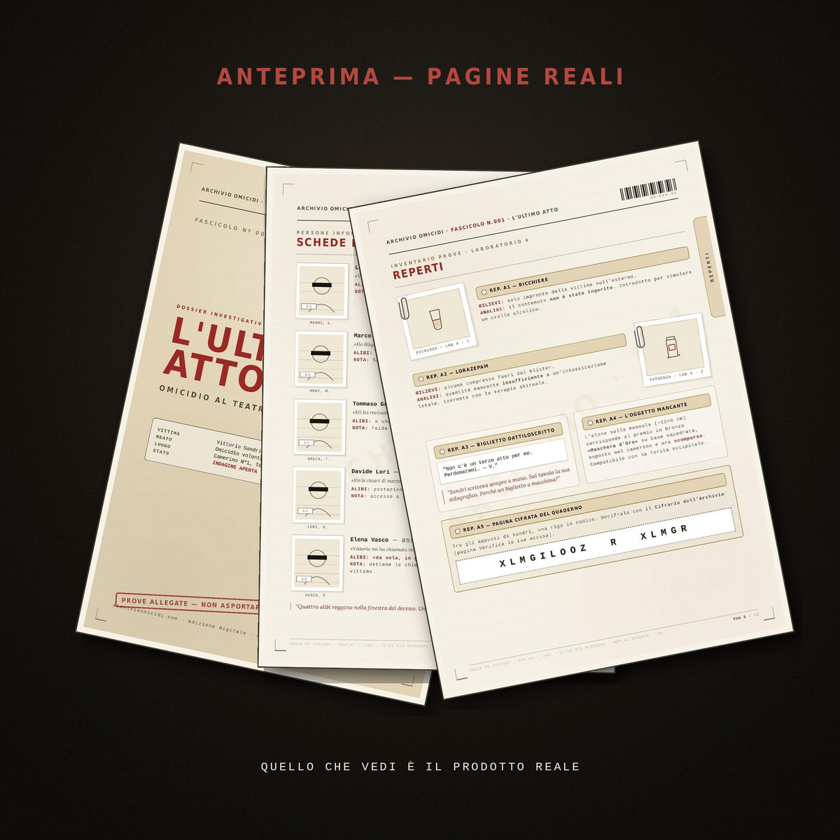 Archivio Omicidi — Livello 1 · tre casi