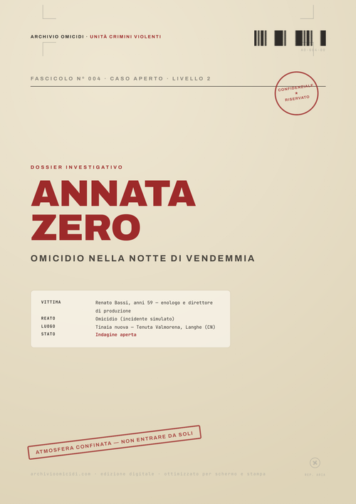 Caso #004 — Annata Zero, copertina del faldone